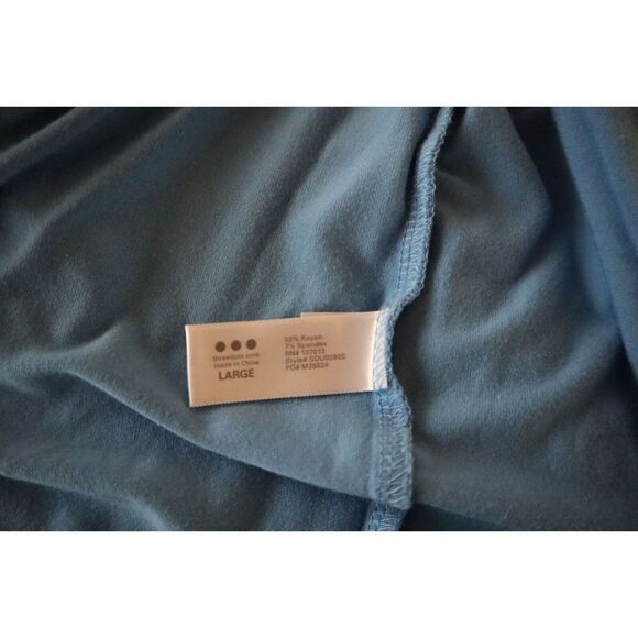 Three Dots SOU0280S Women's Sz Large Lichen Blue Collared Wrap Style Dress - Picture 5 of 9